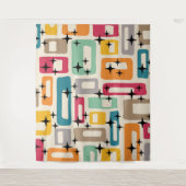 Retro Mid Century Modern Abstract patroon Wandkleed (Voorkant)