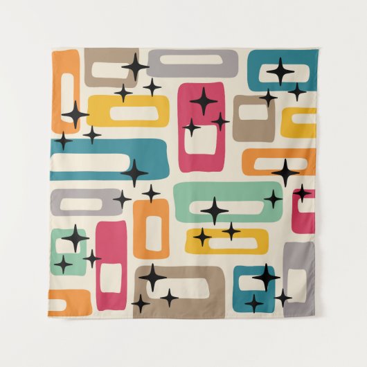 Retro Mid Century Modern Abstract patroon Wandkleed (Voorkant (horizontaal))