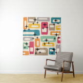 Retro Mid Century Modern Abstract patroon Wandkleed (In Situ (horizontaal))