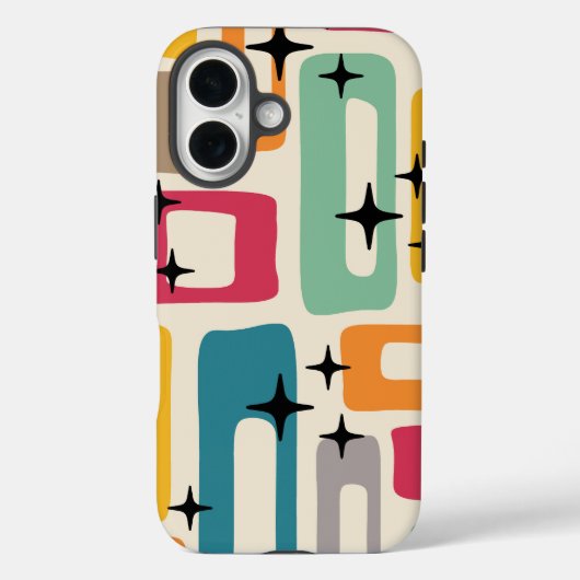 Retro Mid Century Modern Abstract Pattern Case-Mate iPhone Case (Achterkant)