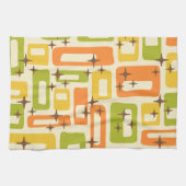 Retro Mid Century Modern Abstract Pattern Theedoek (Horizontaal)