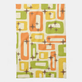Retro Mid Century Modern Abstract Pattern Theedoek (Verticaal)