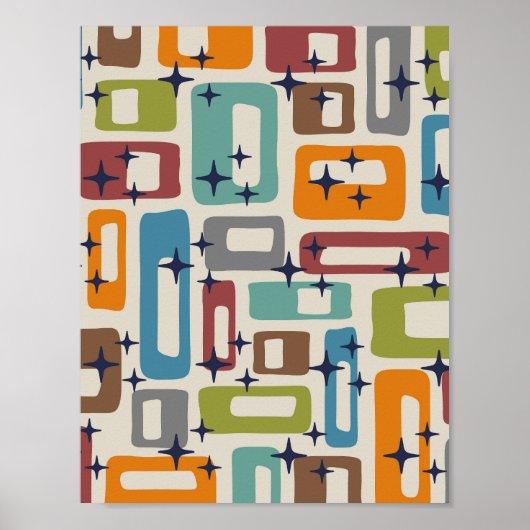 Retro Mid Century Modern Abstract Poster (Voorkant)