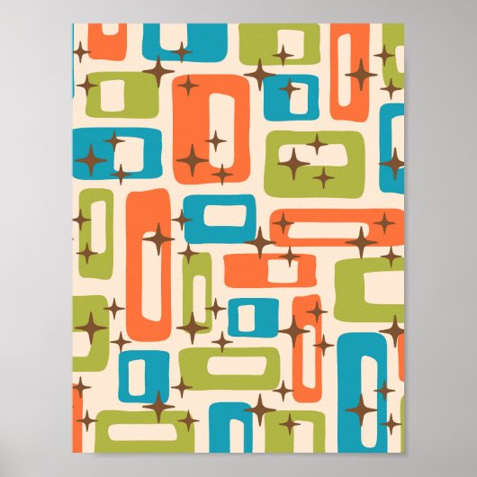 Retro Mid Century Modern Abstract Poster (Voorkant)