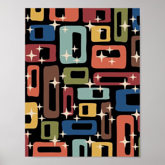 Retro Mid Century Modern Abstract Poster (Voorkant)