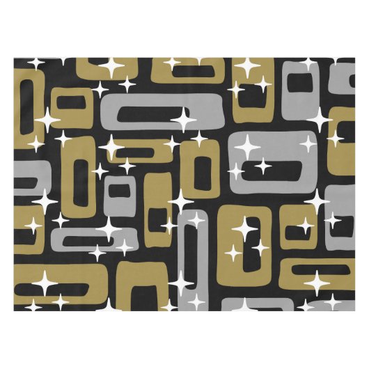 Retro Mid Century Modern Abstract Tafelkleed (Voorkant (Horizontaal))