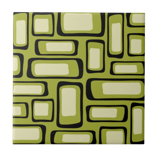 Retro Mid Century Modern Abstract Tegeltje (Voorkant)
