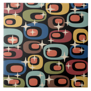 Retro Mid Century Modern Abstract Tegeltje