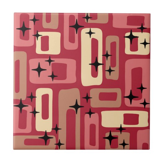 Retro Mid Century Modern Abstract Tegeltje (Voorkant)