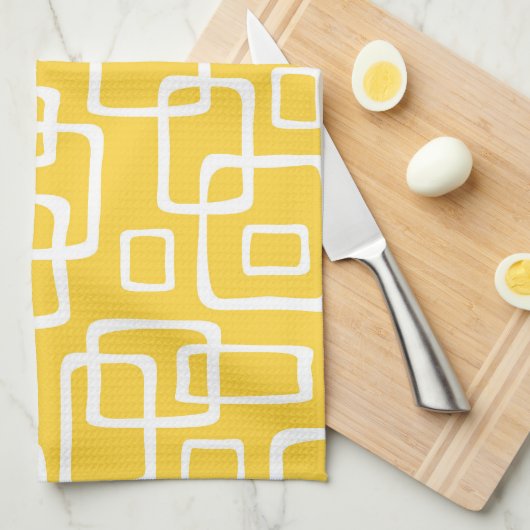 Retro Mid Century Modern Abstract Theedoek (Quarter Fold)