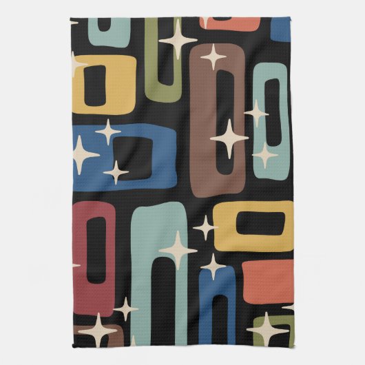 Retro Mid Century Modern Abstract Theedoek (Verticaal)