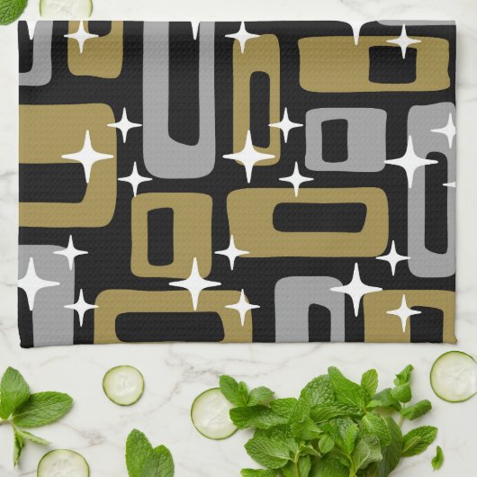 Retro Mid Century Modern Abstract Theedoek (Gevouwen)