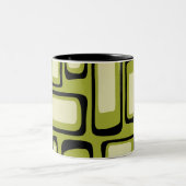 Retro Mid Century Modern Abstract Tweekleurige Koffiemok (Center)