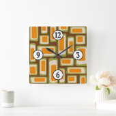 Retro Mid Century Modern Abstract Vierkante Klok (Huis)