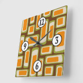 Retro Mid Century Modern Abstract Vierkante Klok (Hoek)