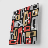 Retro Mid Century Modern Abstract Vierkante Klok (Hoek)