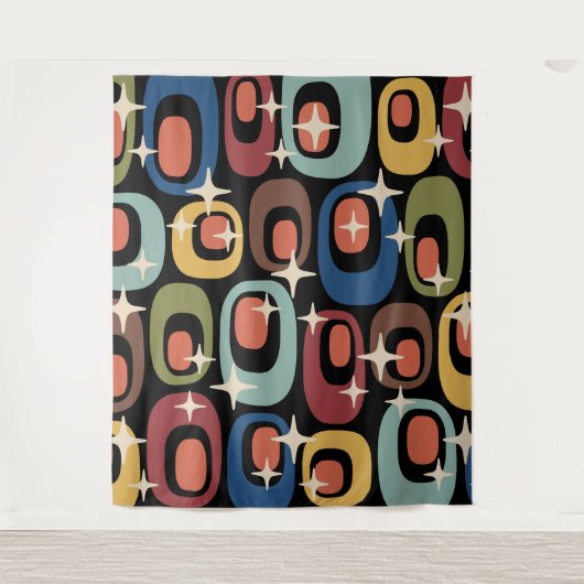 Retro Mid Century Modern Abstract Wandkleed (Voorkant)