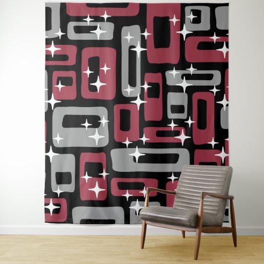 Retro Mid Century Modern Abstract Wandkleed (In situ)