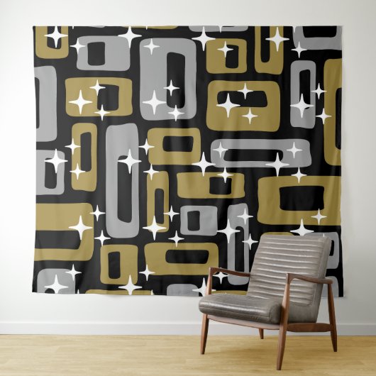 Retro Mid Century Modern Abstract Wandkleed (In Situ (horizontaal))