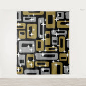 Retro Mid Century Modern Abstract Wandkleed (Voorkant)