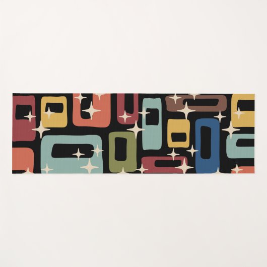 Retro Mid Century Modern Abstract Yogamat (Voorkant (horizontaal))