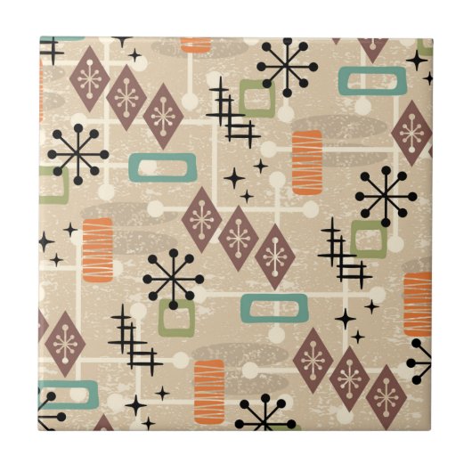 Retro Mid Century Modern Abstracte Patroonlamp Sha Tegeltje (Voorkant)