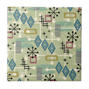 Retro Mid Century Modern Abstracte Patroonlamp Sha Tegeltje