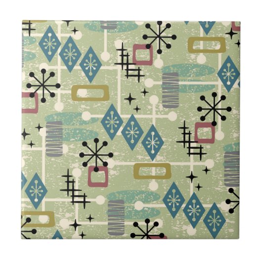 Retro Mid Century Modern Abstracte Patroonlamp Sha Tegeltje (Voorkant)