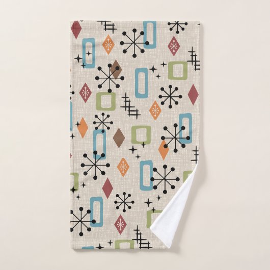 Retro Mid Century Modern Atomic Abstract Pattern Bad Handdoek (Handdoek)