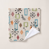 Retro Mid Century Modern Atomic Abstract Pattern Bad Handdoek (Wasdoekje)