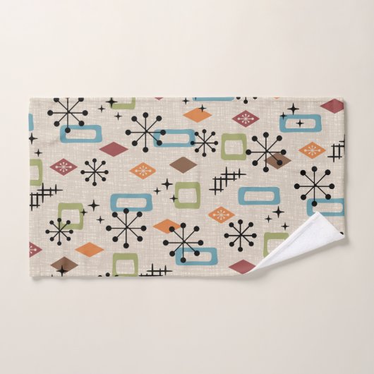 Retro Mid Century Modern Atomic Abstract Pattern Bad Handdoek (Handdoek)