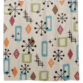 Retro Mid Century Modern Atomic Abstract Pattern Douchegordijn (Voorkant)