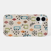 Retro Mid Century Modern Atomic Abstract Pattern iPhone 16 Hoesje (Achterkant horizontaal)