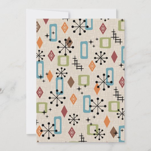 Retro Mid Century Modern Atomic Abstract Pattern Kaart (Voorkant)