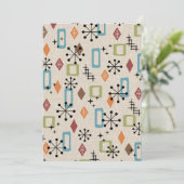 Retro Mid Century Modern Atomic Abstract Pattern Kaart (Staand voorkant)