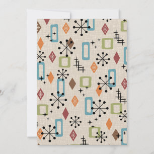 Retro Mid Century Modern Atomic Abstract Pattern Kaart
