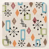 Retro Mid Century Modern Atomic Abstract Pattern Kartonnen Onderzetters (Voorkant)