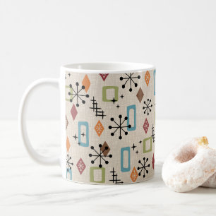 Retro Mid Century Modern Atomic Abstract Pattern Koffiemok