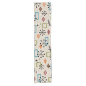 Retro Mid Century Modern Atomic Abstract Pattern Korte Tafelloper (Voorkant)