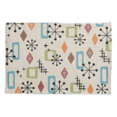 Retro Mid Century Modern Atomic Abstract Pattern Kussensloop (Achterkant-Links)