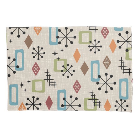 Retro Mid Century Modern Atomic Abstract Pattern Kussensloop (Voorkant-Links)