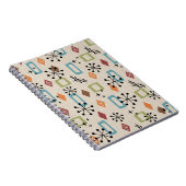Retro Mid Century Modern Atomic Abstract Pattern Notitieboek (Rechterzijde)