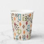 Retro Mid Century Modern Atomic Abstract Pattern Papieren Bekers (Rechts)