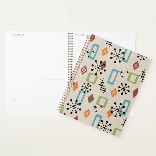Retro Mid Century Modern Atomic Abstract Pattern Planner (Display)