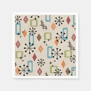 Retro Mid Century Modern Atomic Abstract Pattern Servet