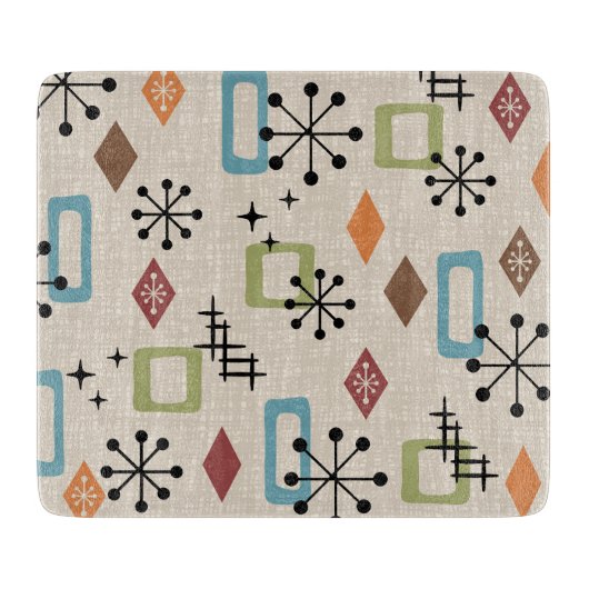 Retro Mid Century Modern Atomic Abstract Pattern Snijplank (Voorkant)
