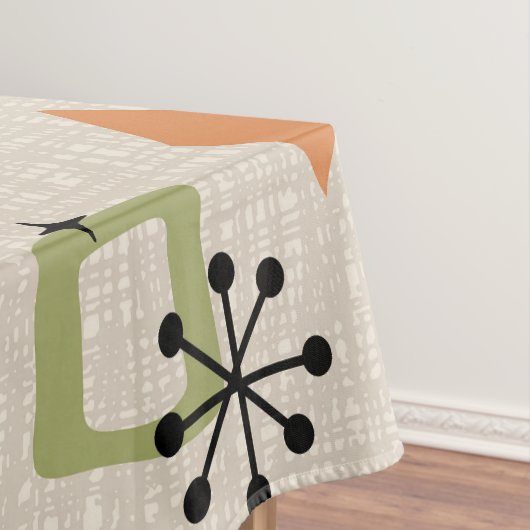 Retro Mid Century Modern Atomic Abstract Pattern Tafelkleed (Voorbeeld)