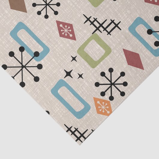 Retro Mid Century Modern Atomic Abstract Pattern Tissuepapier (Detail)