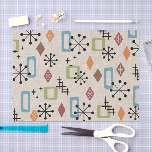 Retro Mid Century Modern Atomic Abstract Pattern Tissuepapier (Craft)