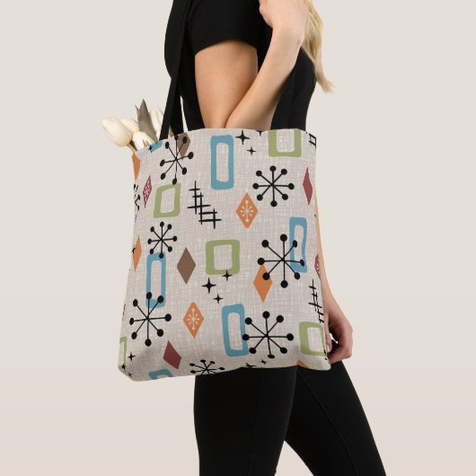 Retro Mid Century Modern Atomic Abstract Pattern Tote Bag (Dichtbij)